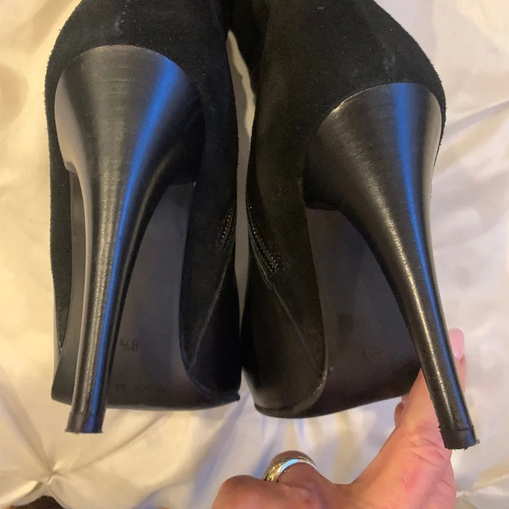 Black Leather/Suede OTK Boots sz 8.5